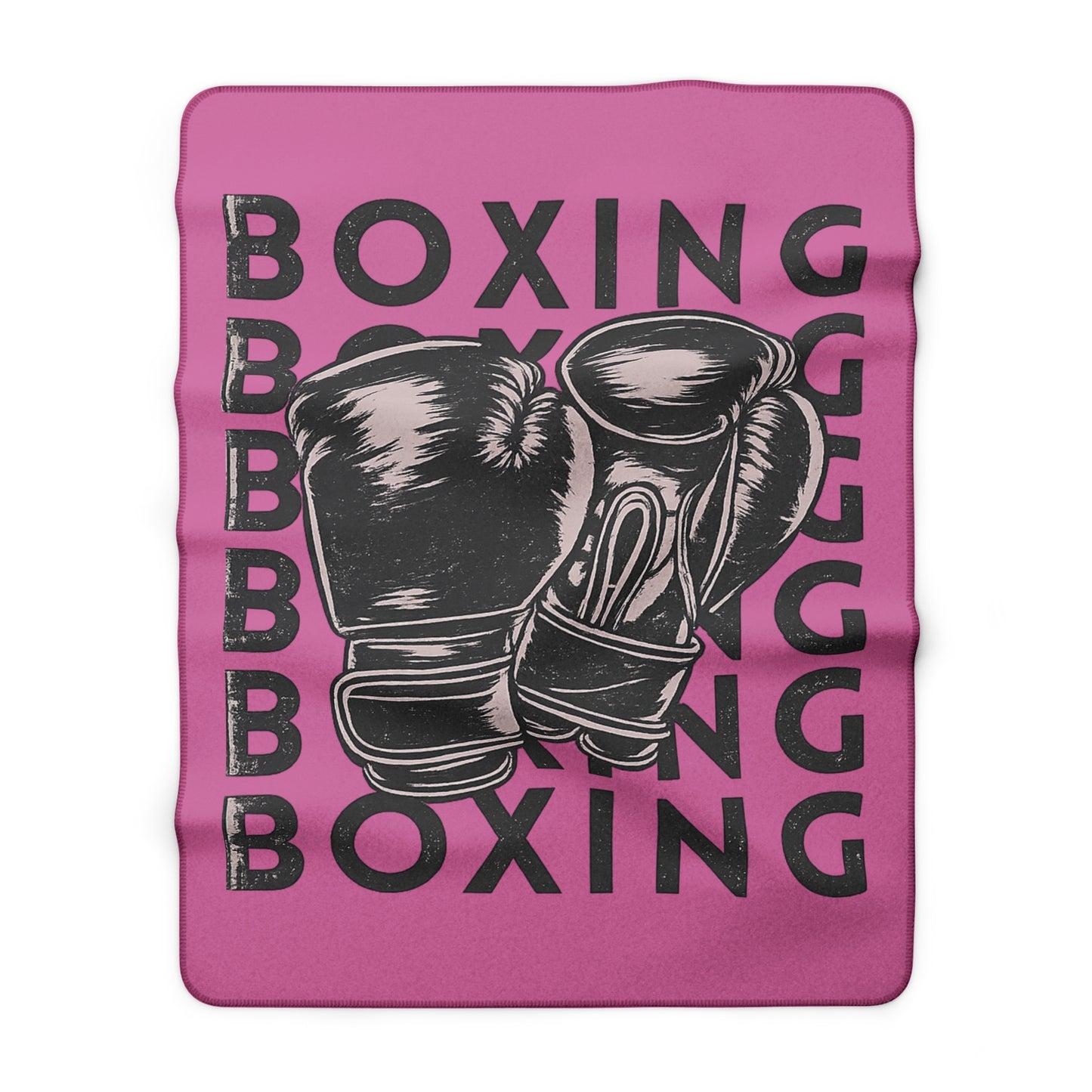 Boxing Gloves Sherpa Blanket — Vintage Boxing Print Cozy Fleece Throw