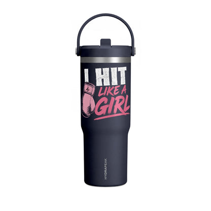 32oz Tumbler — 'Aria DeLeon La Leona' Insulated Travel Mug with Lion Graphic