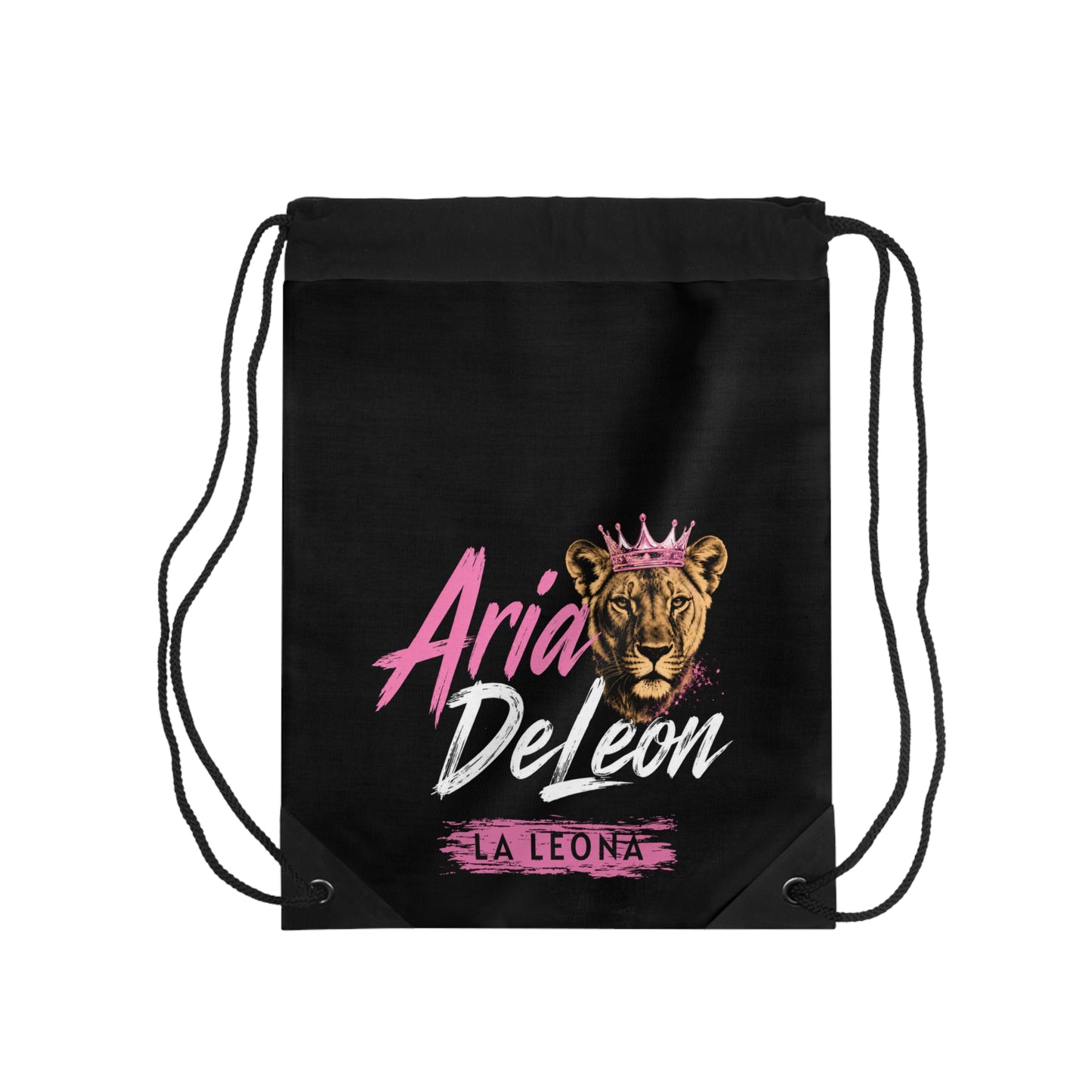 Drawstring Bag — "Aria Deleon La Leona" Lioness Graphic Gym Sack